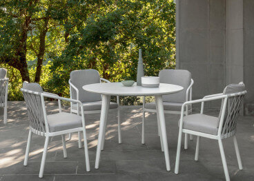 Table ronde pour jardin ou intérieur blanc ou gris - Sofy...
