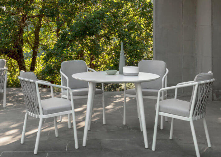 Table ronde pour jardin ou intérieur blanc ou...