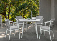Table ronde pour jardin ou intérieur blanc ou gris - Sofy par Talenti