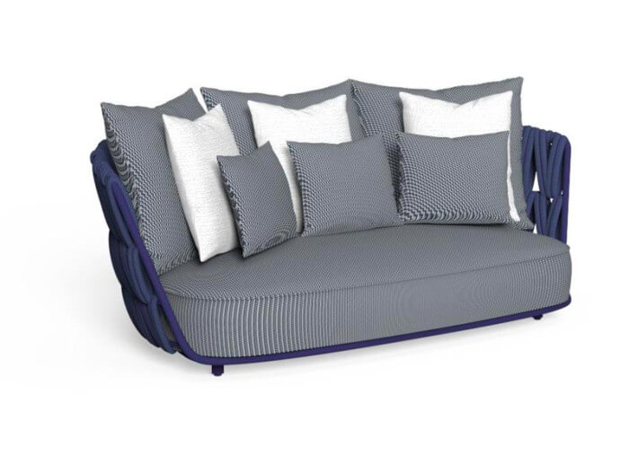 Canape de jardin design 2 places beige ou bleu...