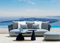 Canape de jardin design 2 places beige ou bleu gris Swipe par Talenti