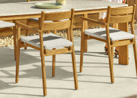 Table de repas de jardin en teck et terrazzo beige - Oliver - Talenti