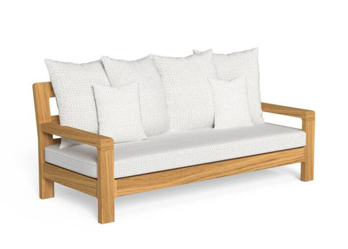 Canapé d'extérieur confortable en teck et...