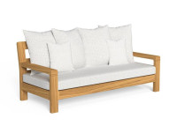 Canapé d'extérieur confortable en teck et textile - Oliver talenti