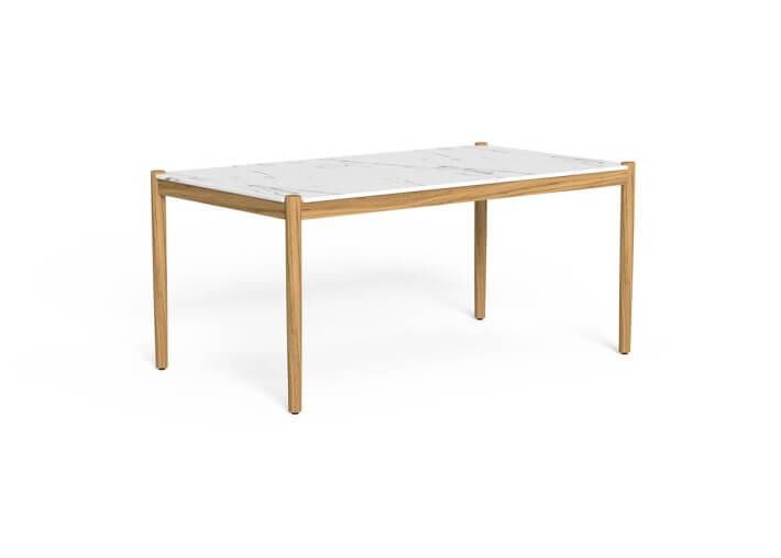 Table de jardin en teck et grès 5 coloris -...