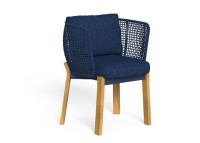 Fauteuil de repas d'extérieur en corde et tissu - Argo wood - Talenti