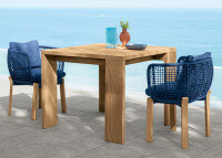 Fauteuil de repas d'extérieur en corde et tissu - Argo wood - Talenti