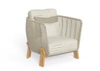 Fauteuil de  jardin en accoya corde et textile - Argo wood par Talenti