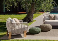 Fauteuil de  jardin en accoya corde et textile - Argo wood par Talenti