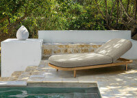 Transat design et confortable en teck et textile- Karen par Talenti
