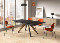 Table fixe ou extensible en dekton pied métal - Halo Bois par Cancio