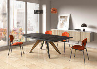Table fixe ou extensible en dekton pied métal - Halo Bois par Cancio