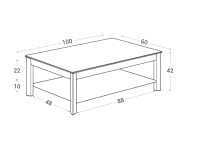 Table basse double plateau céramique 14 coloris Multiplus mini Cancio