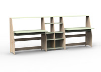 Bureau double avec double étagère - asymetry par mathy by bols