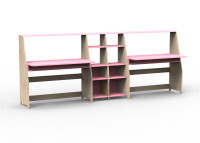 Bureau double avec double étagère - asymetry par mathy by bols