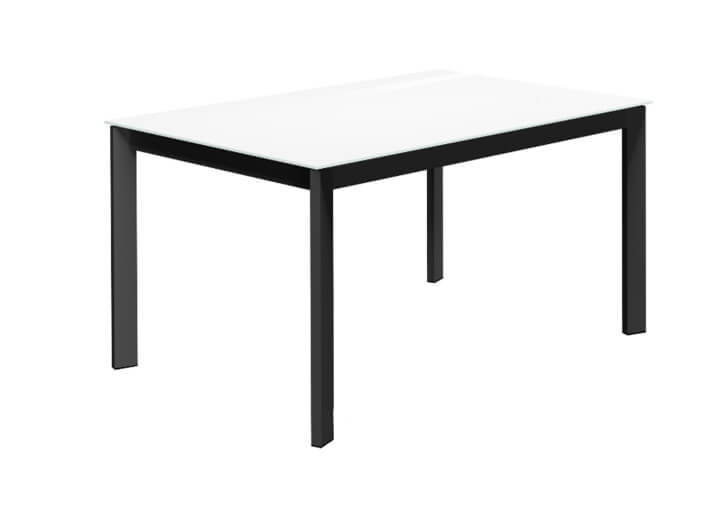 Table repas en verre blanc noir ou gris fixe...