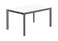 Table repas en verre blanc noir ou gris fixe extensible Zenit Cancio