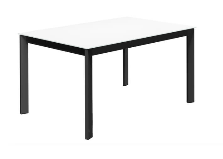 Table repas en verre blanc noir ou gris fixe...