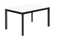 Table repas en verre blanc noir ou gris fixe extensible Zenit Cancio