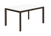 Table repas en verre blanc noir ou gris fixe extensible Zenit Cancio