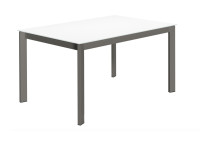 Table repas en verre blanc noir ou gris fixe extensible Zenit Cancio