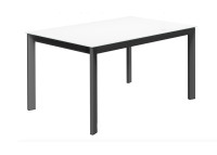 Table repas en verre blanc noir ou gris fixe extensible Zenit Cancio