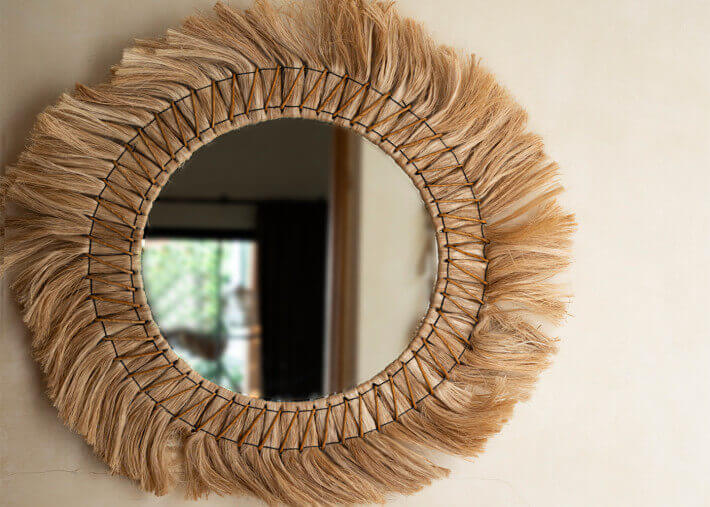 Miroir d'exception en fibres naturelles -...
