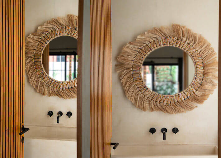 Miroir d'exception en fibres naturelles -...