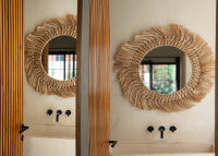 Miroir d'exception en fibres naturelles - Pretty Blond - Bazar Bizar