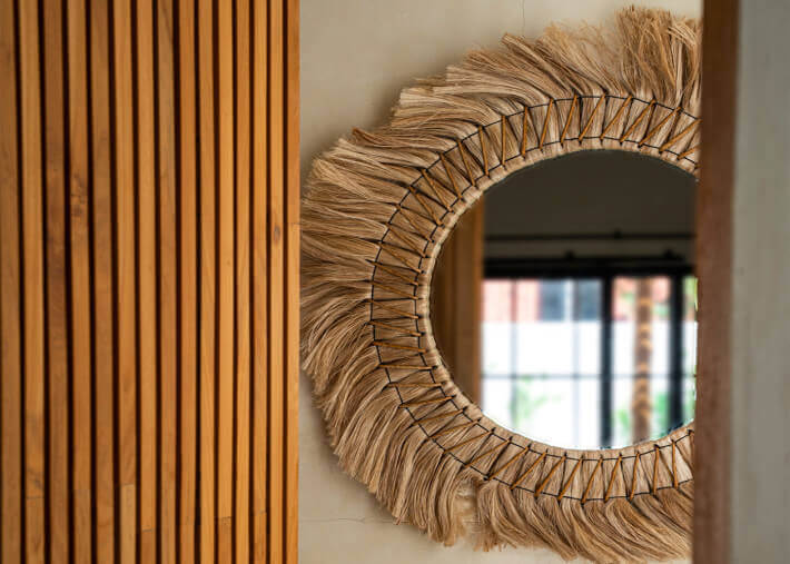 Miroir d'exception en fibres naturelles -...