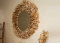 Miroir d'exception en fibres naturelles - Pretty Blond - Bazar Bizar