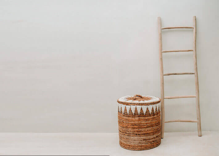 Echelle de rangement tendance en teck naturel -...