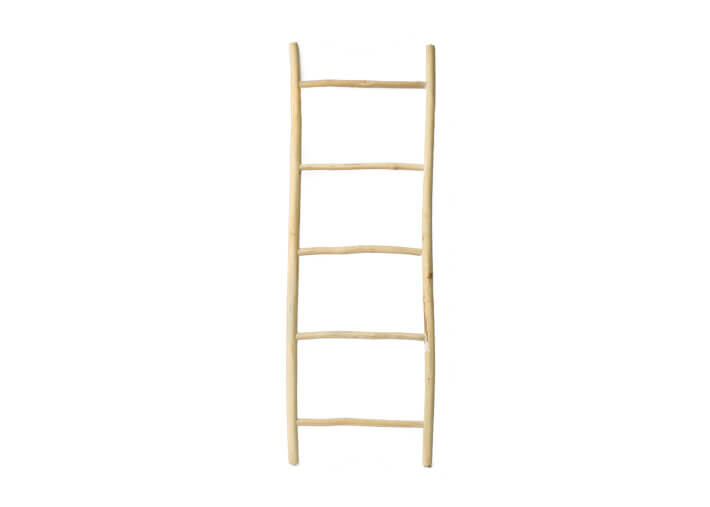 Echelle de rangement tendance en teck naturel -...