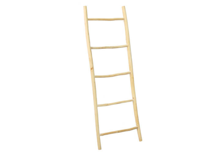 Echelle de rangement tendance en teck naturel -...