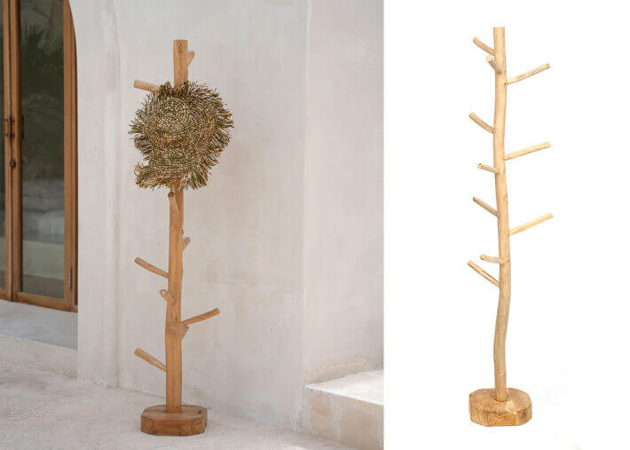 Porte-Manteau en teck au design boheme tendance...