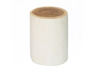 Assise ou table d'appoint - tronc en teck teinté blanc - Tribe - Bazar Bizar