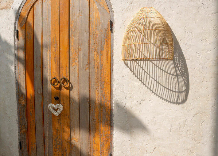 Applique Murale tendance en rotin naturel -...
