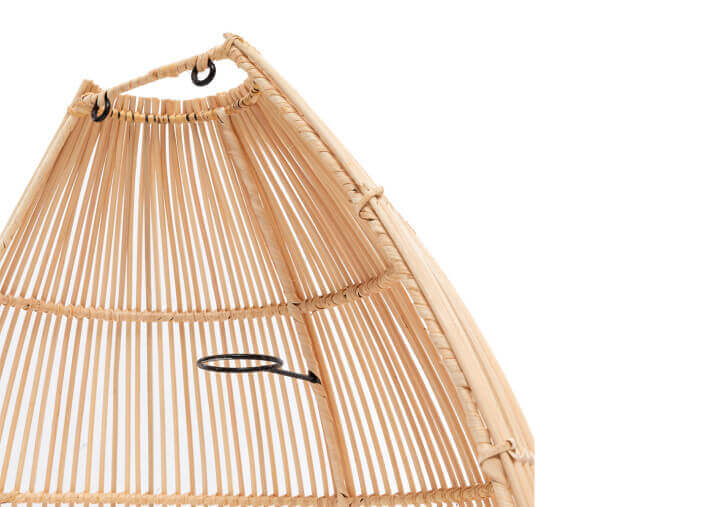 Applique Murale tendance en rotin naturel -...