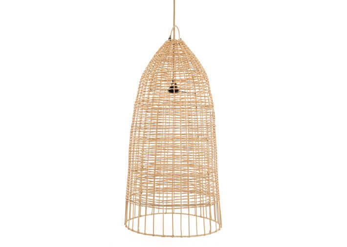 Abat-jour design forme cage en rotin  45x90 -...