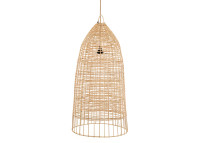 Abat-jour design forme cage en rotin  45x90 - Elba L par Bazar Bizar