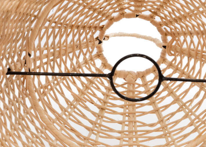 Abat-jour design forme cage en rotin  45x90 -...