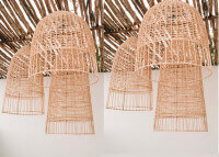 Abat-jour design forme cage en rotin  45x90 - Elba L par Bazar Bizar