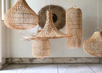 Abat-jour au design bohème en rotin 30x80 - Squid M par Bazar Bizar