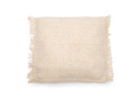 Housse de coussin carre crème à franges - Oh My Gee Bazar Bizar