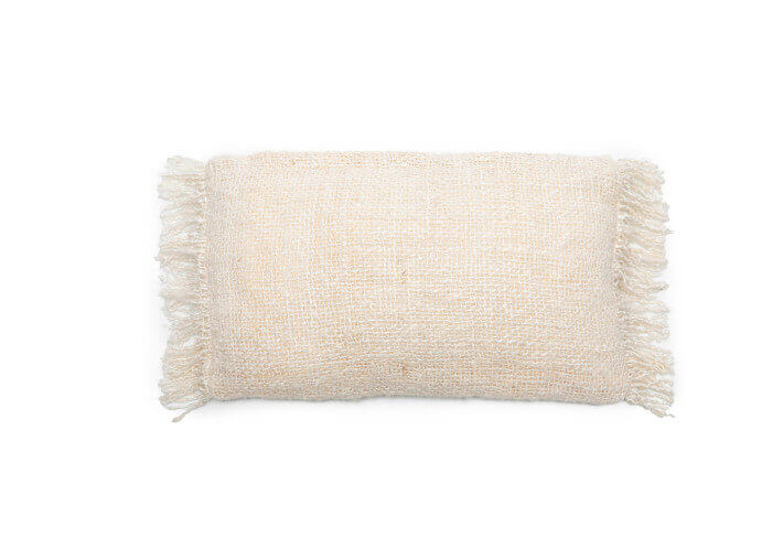 Housse de coussin crème avec franges 30*50 - Oh...