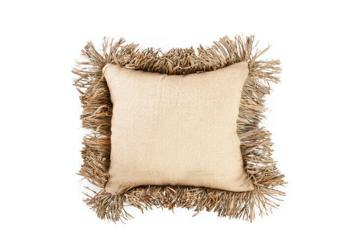 Housse de coussin en Raphia et coton 40x40 -...
