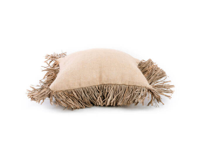 Housse de coussin en Raphia et coton 40x40 -...