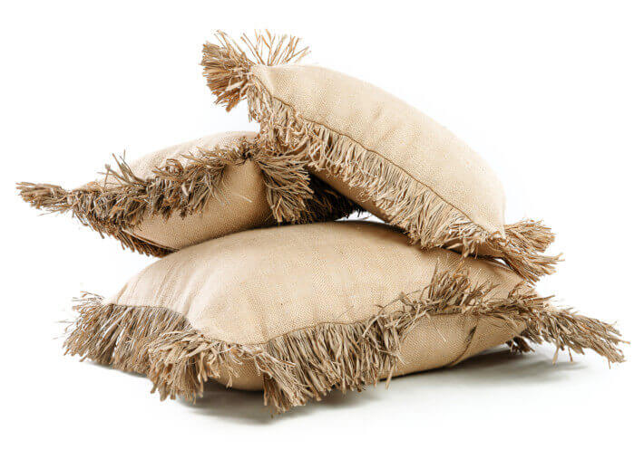 Housse de coussin en Raphia et coton 40x40 -...