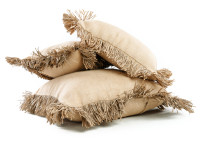 Housse de coussin en Raphia et coton 40x40 - Bonita par Bazar Bizar