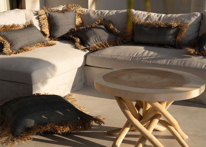 Housse de coussin noir-naturel 40x40 - bonita...